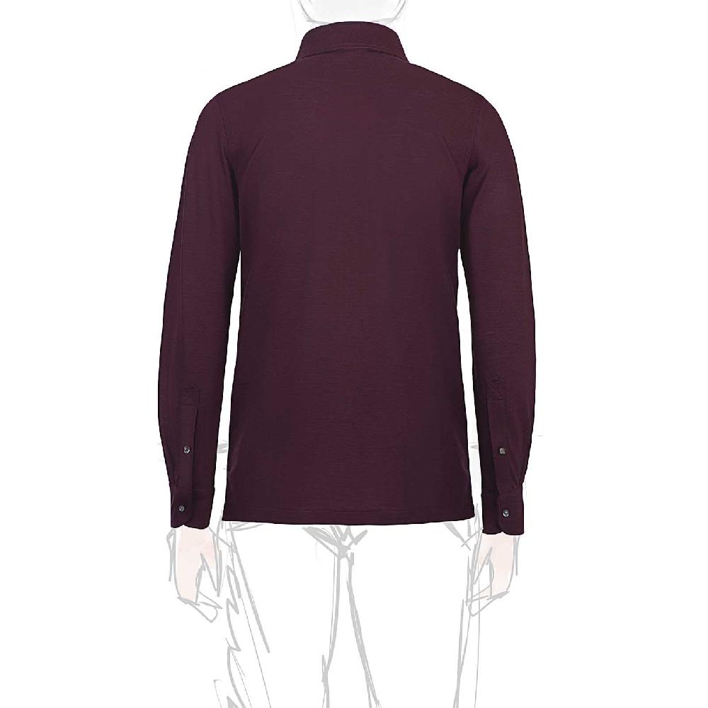 Rubinacci Camicia in piquet di lana bordeaux In Linea