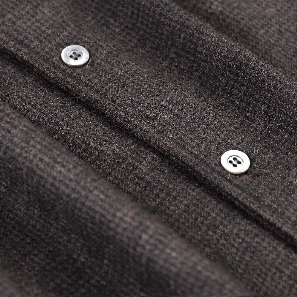 Rubinacci Camicia in cashmere a quadretti marrone e nero Nuovo
