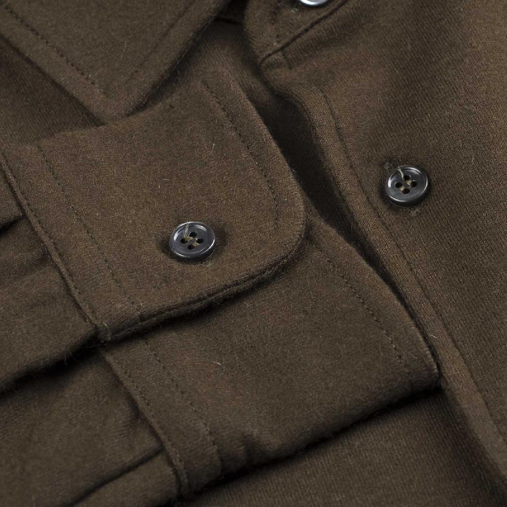 Rubinacci Camicia in cashmere verde militare Qualità