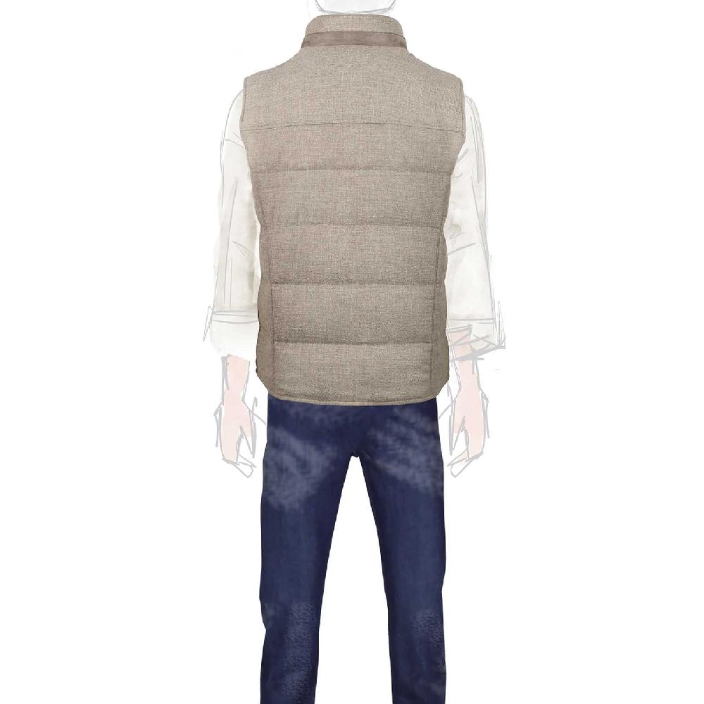 Rubinacci Gilet trapuntato lana e cashmere beige Acquista Ora