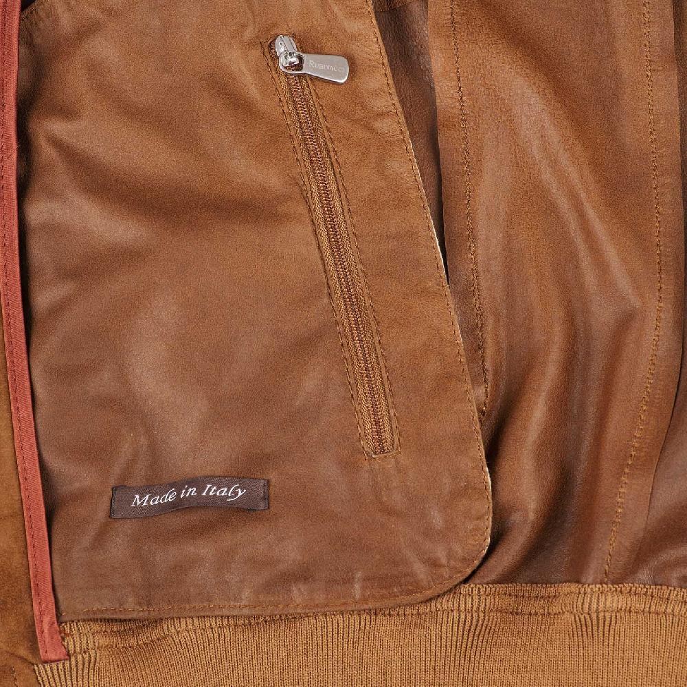 Rubinacci Bomber in camoscio tabacco Consegna Veloce