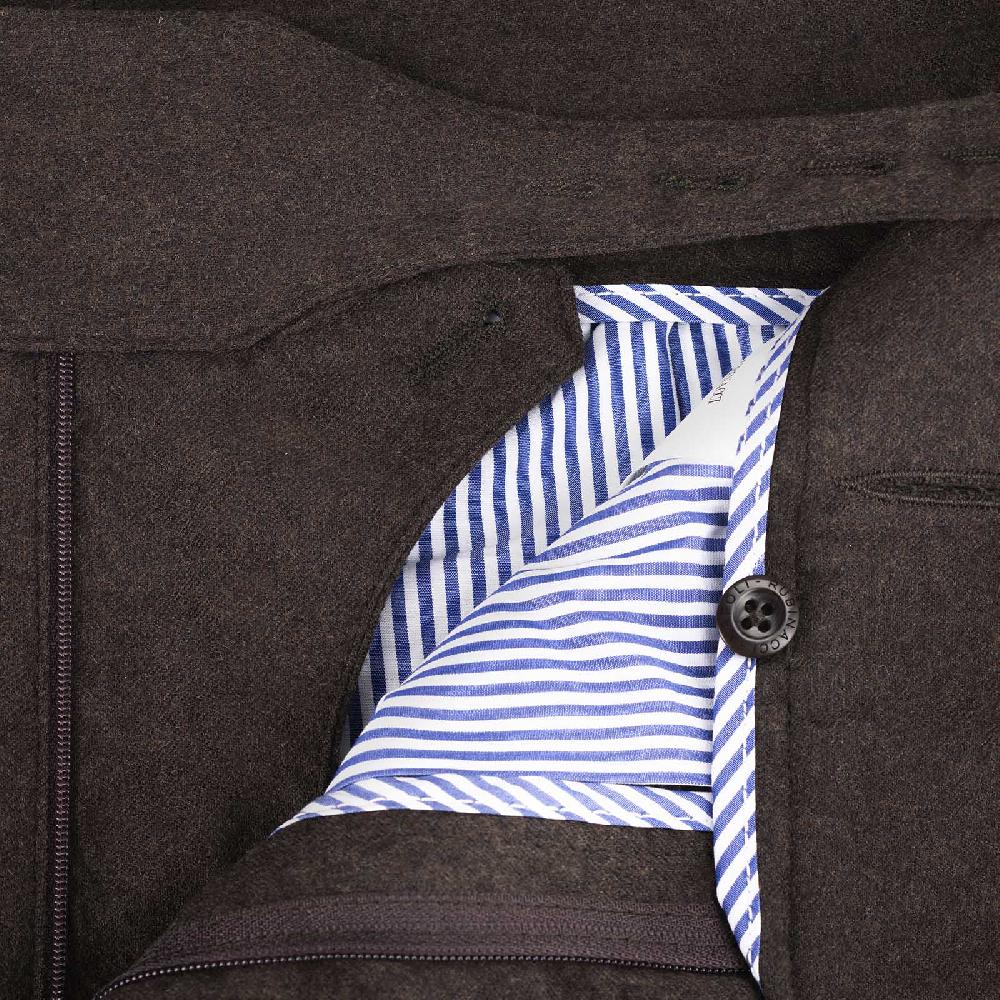 Rubinacci Pantalone manny in flanella marrone Online
