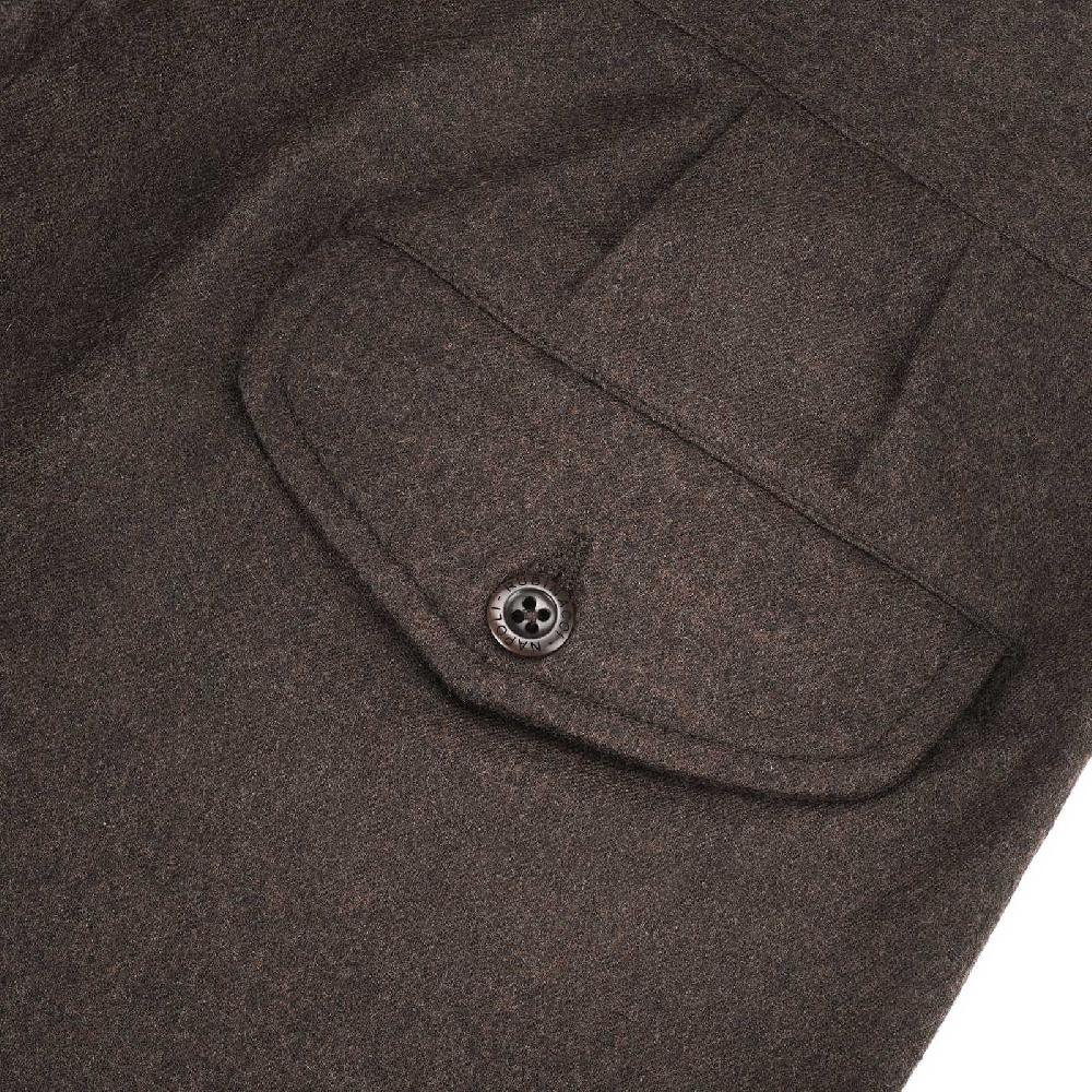 Rubinacci Pantalone manny in flanella marrone Online
