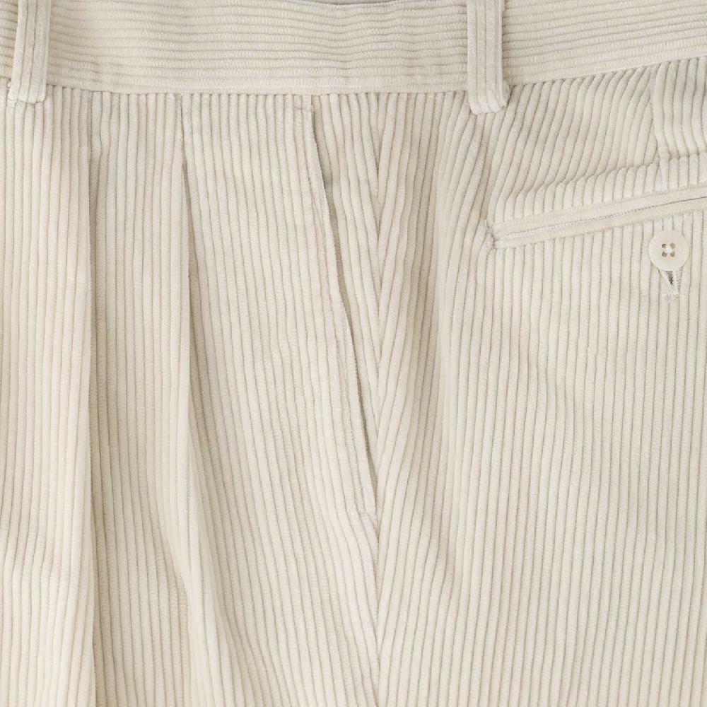 Rubinacci Pantalone 2 pinces in velluto a coste latte Saldi