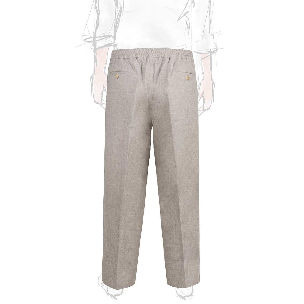 Rubinacci Pantalone leisure in lana beige Saldi Di Fabbrica