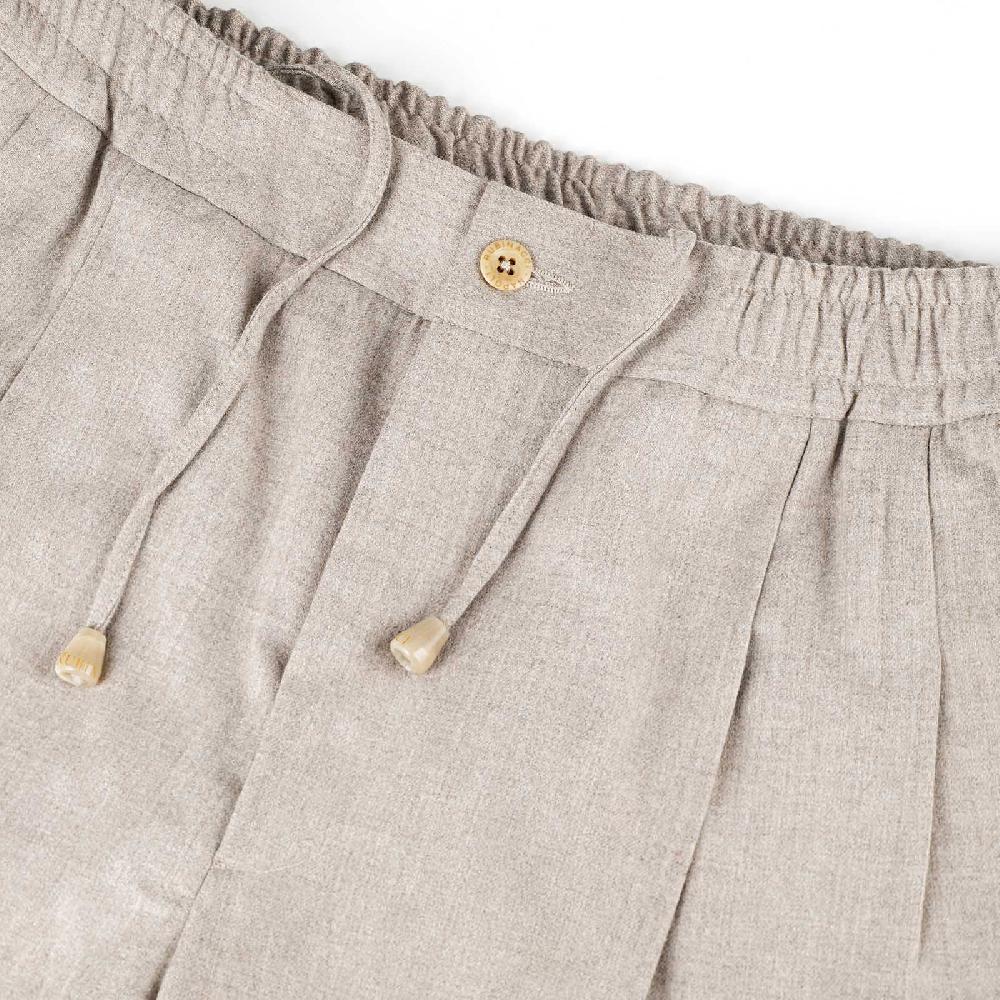 Rubinacci Pantalone leisure in lana beige Saldi Di Fabbrica