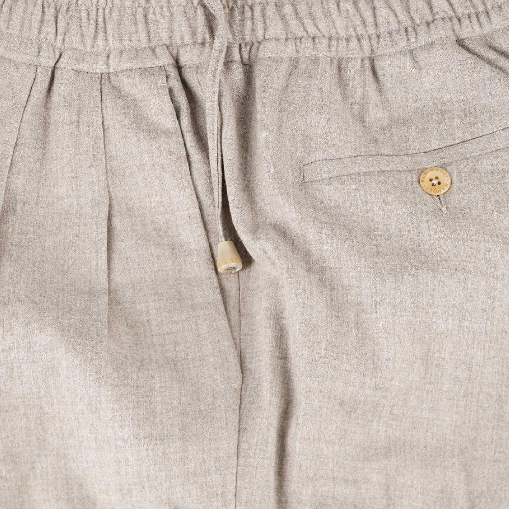 Rubinacci Pantalone leisure in lana beige Saldi Di Fabbrica
