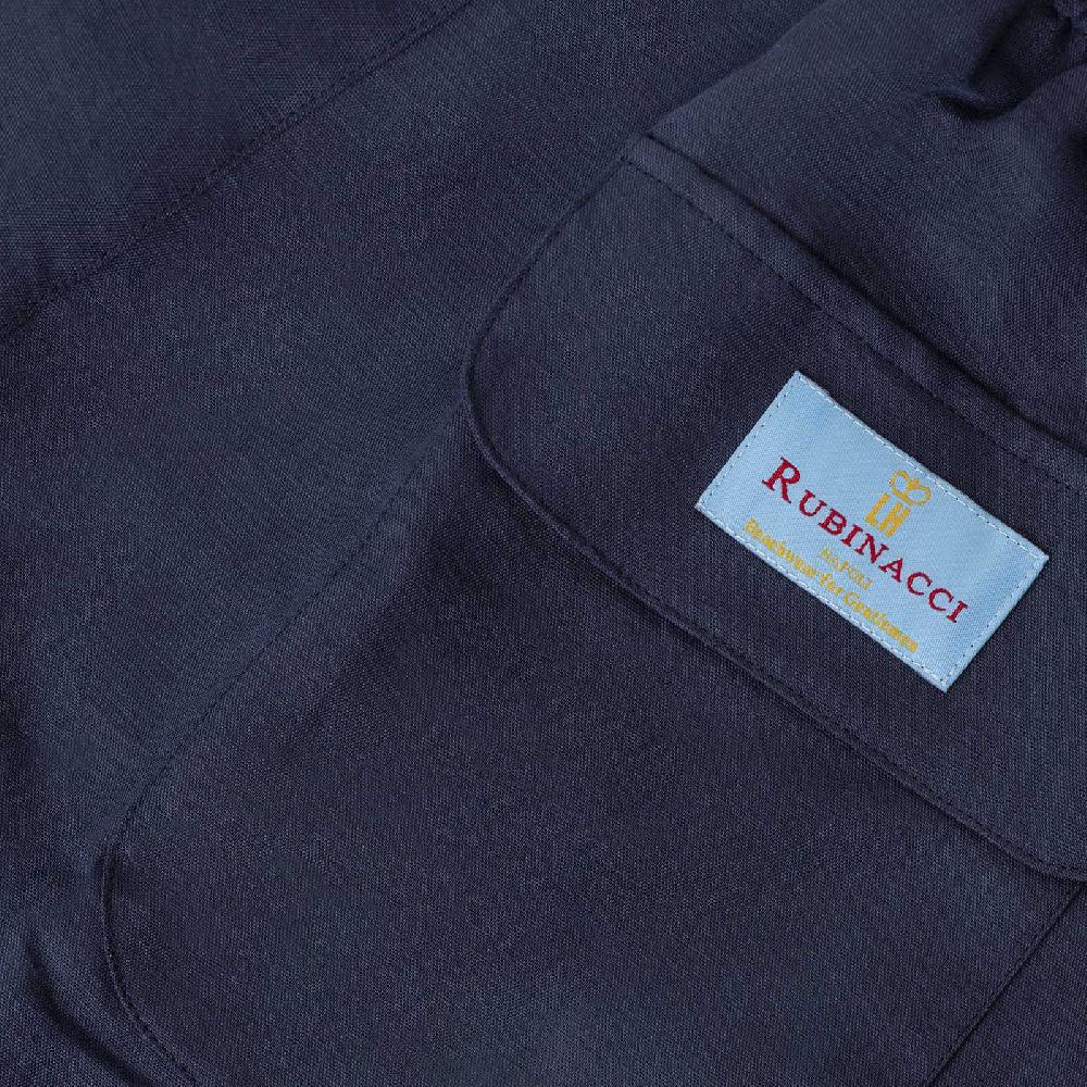 Rubinacci Costume da bagno blu in lino e cotone Nuovo