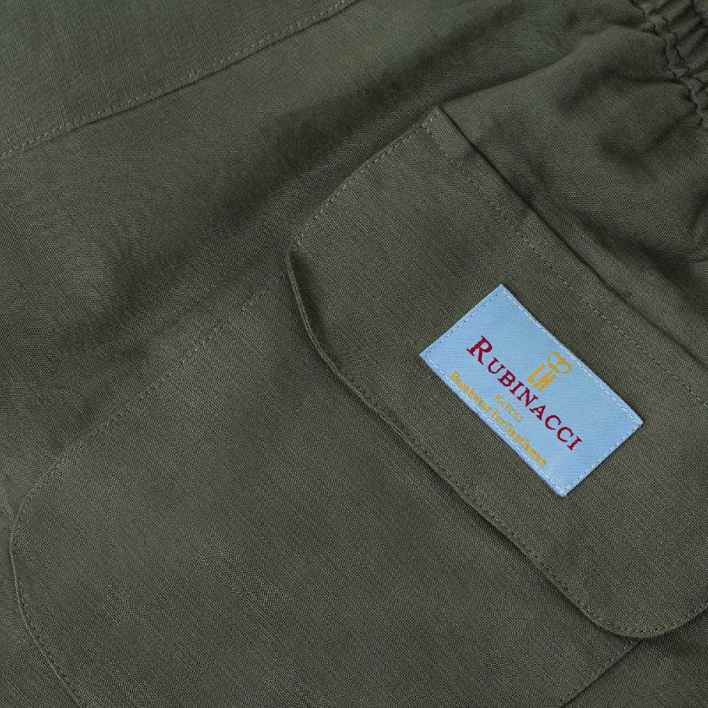 Rubinacci Costume da bagno verde in lino e cotone Qualità