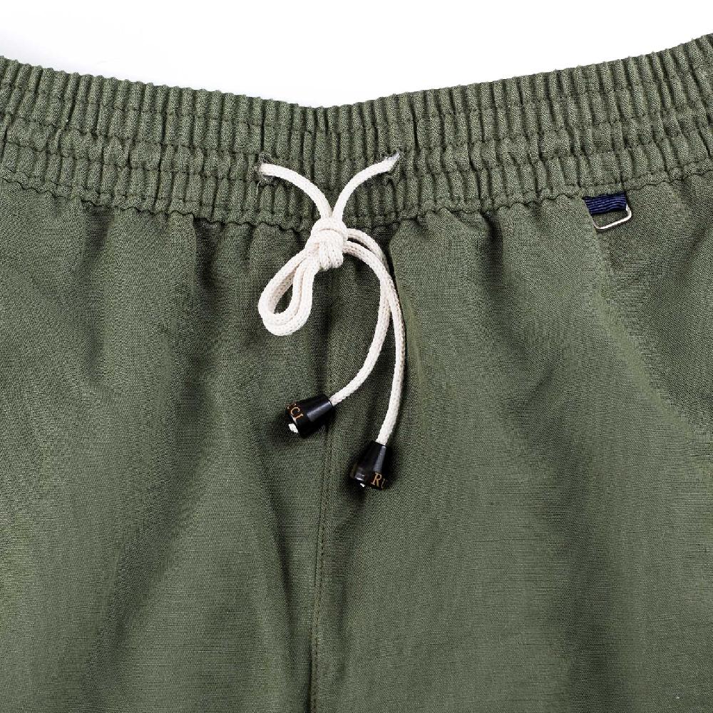 Rubinacci Costume da bagno verde in lino e cotone Pezzi Unici