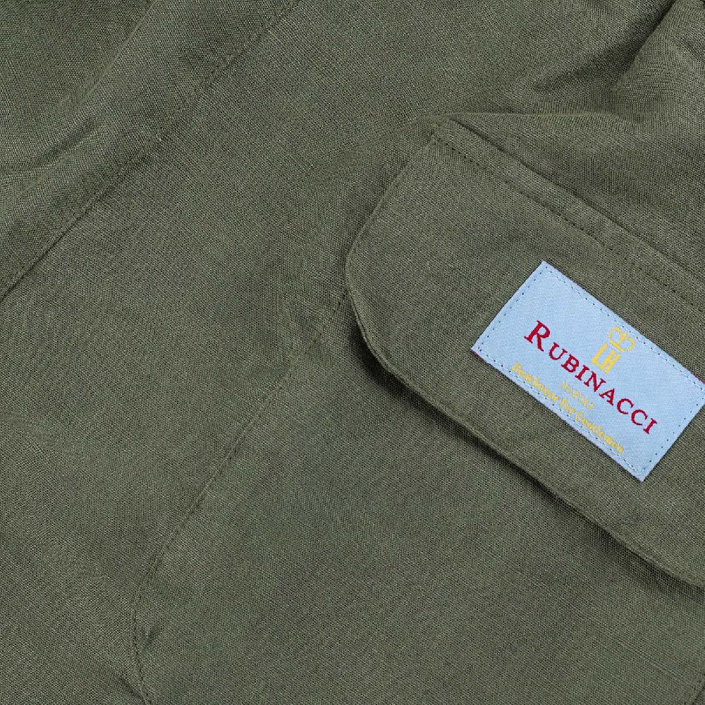 Rubinacci Costume da bagno verde in lino e cotone Pezzi Unici