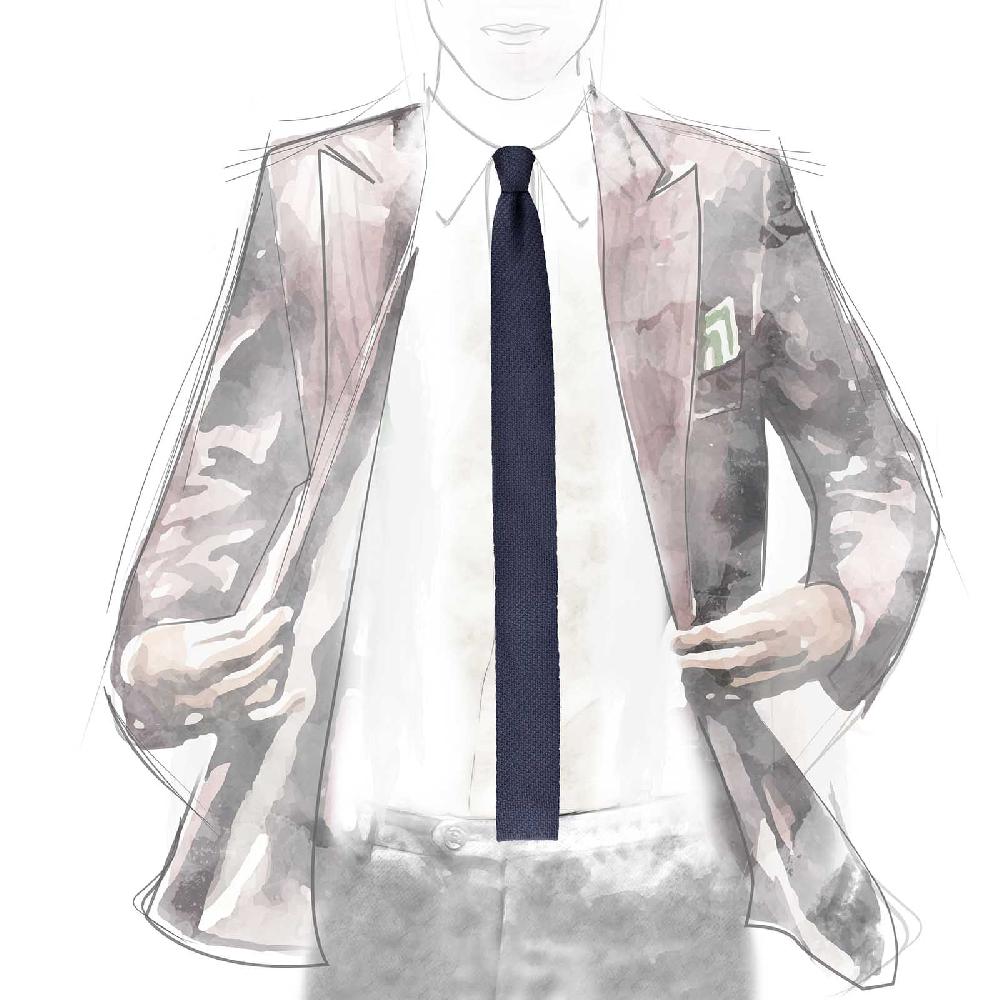 Rubinacci Cravatta in maglia navy blu Sottocosto