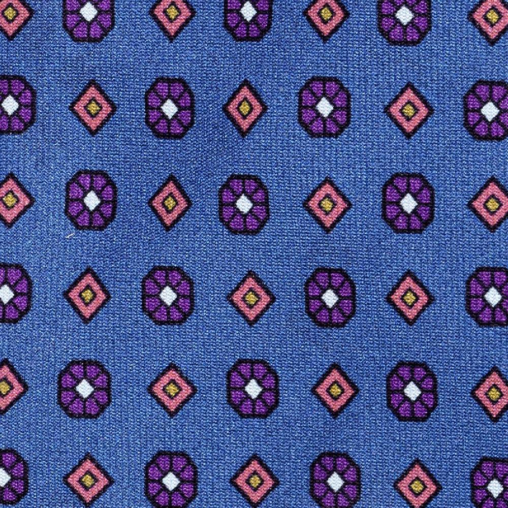 Rubinacci Cravatta in twill di seta con stampa floreale blu Convenienza