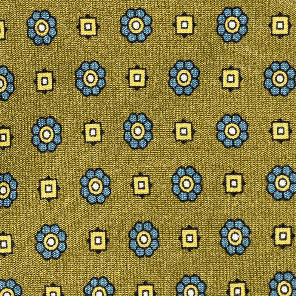 Rubinacci Cravatta in twill di seta senape con stampa floreale Offerta