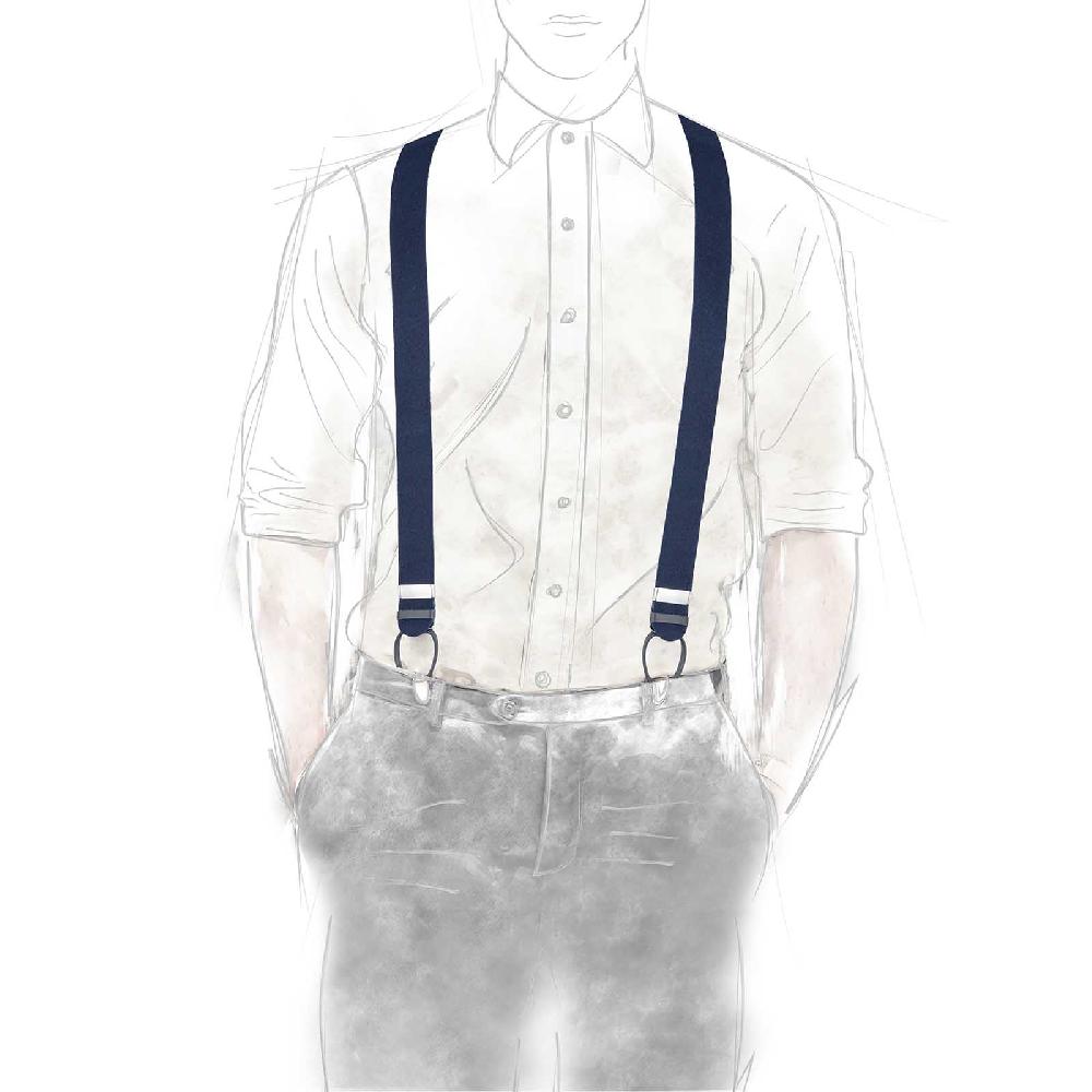 Rubinacci Bretelle in feltro blu In Saldo