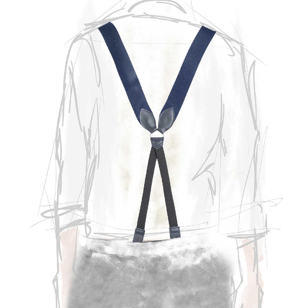Rubinacci Bretelle in feltro blu In Saldo