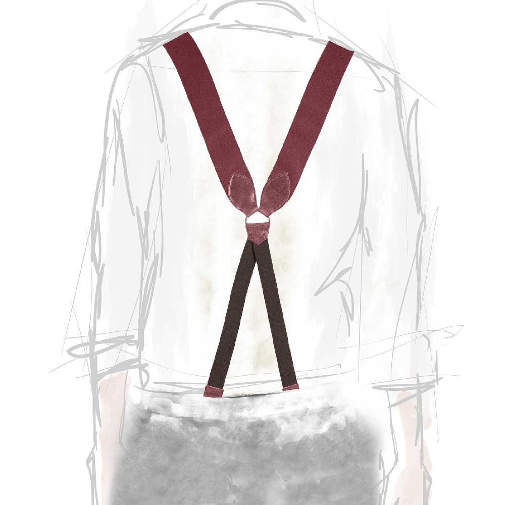Rubinacci Bretelle in feltro bordeaux Nuova