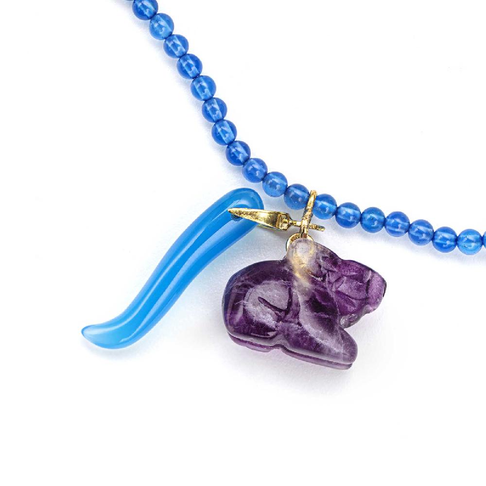 Rubinacci Bottone da bavero ruby in agata azzurro Outlet