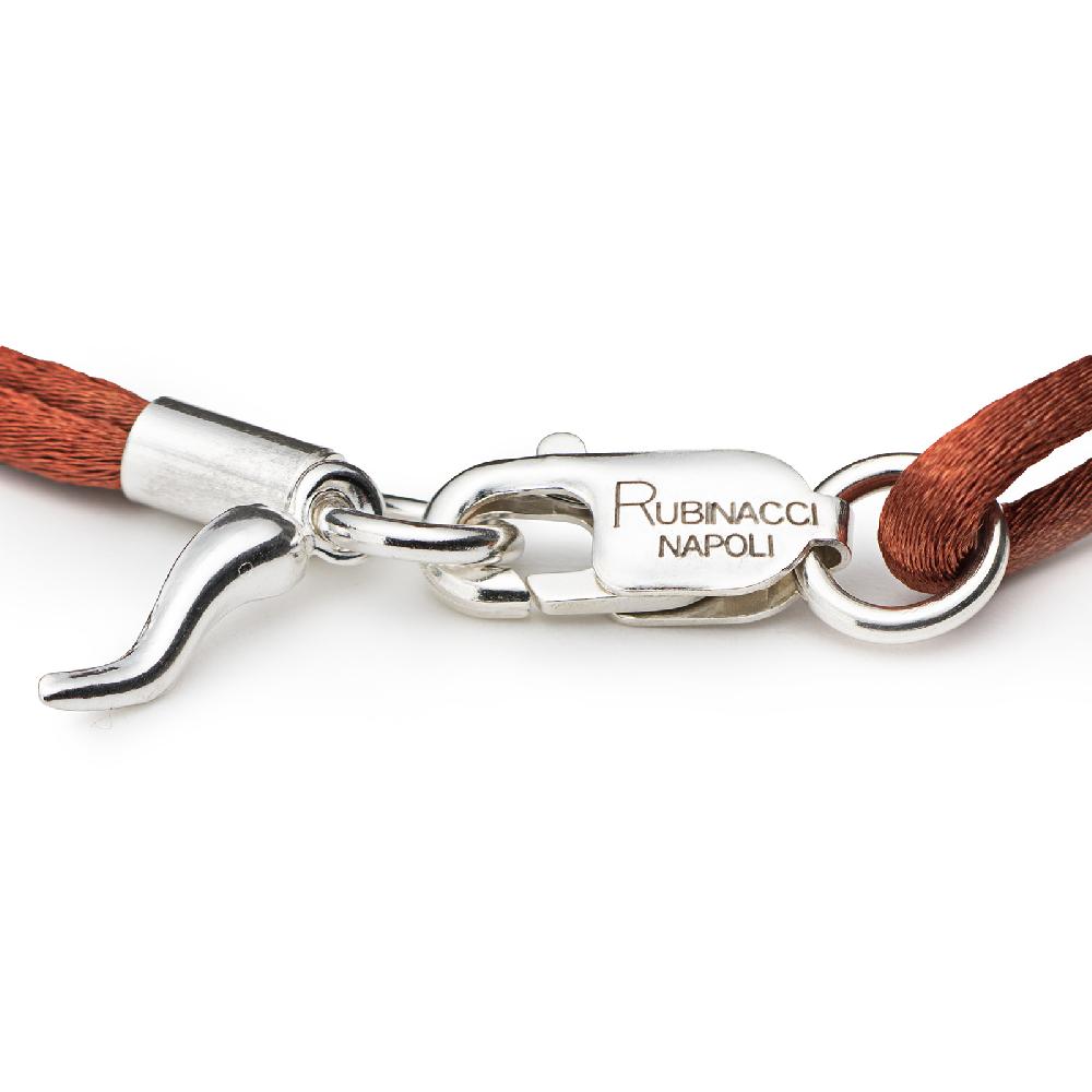 Rubinacci Braccialetto ruby in seta mattone Saldi
