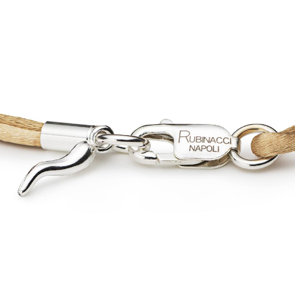Rubinacci Braccialetto ruby in seta beige Offerta settimanale