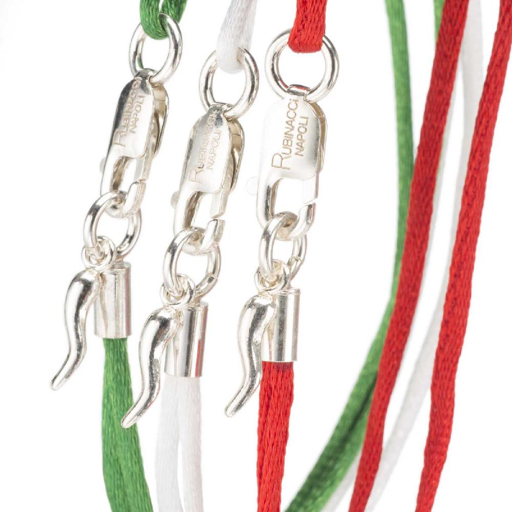 Rubinacci Braccialetto ruby in seta verde In Saldo