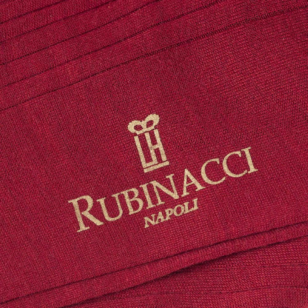 Rubinacci Calze in lana a costina bordeaux Super sconto