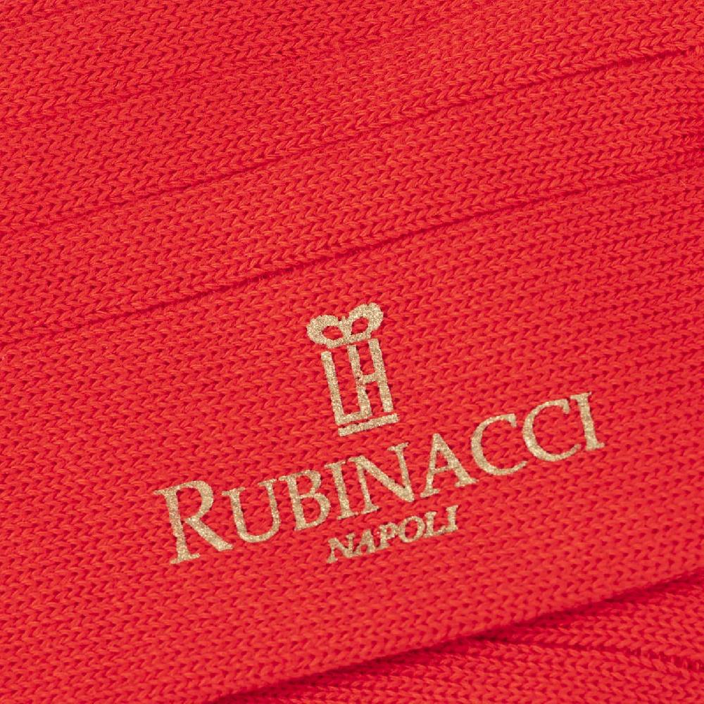 Rubinacci Calze in cotone a costa larga rosso In vendita