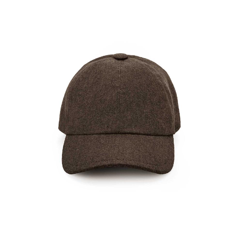 Rubinacci Cappello baseball in lana marrone 2025