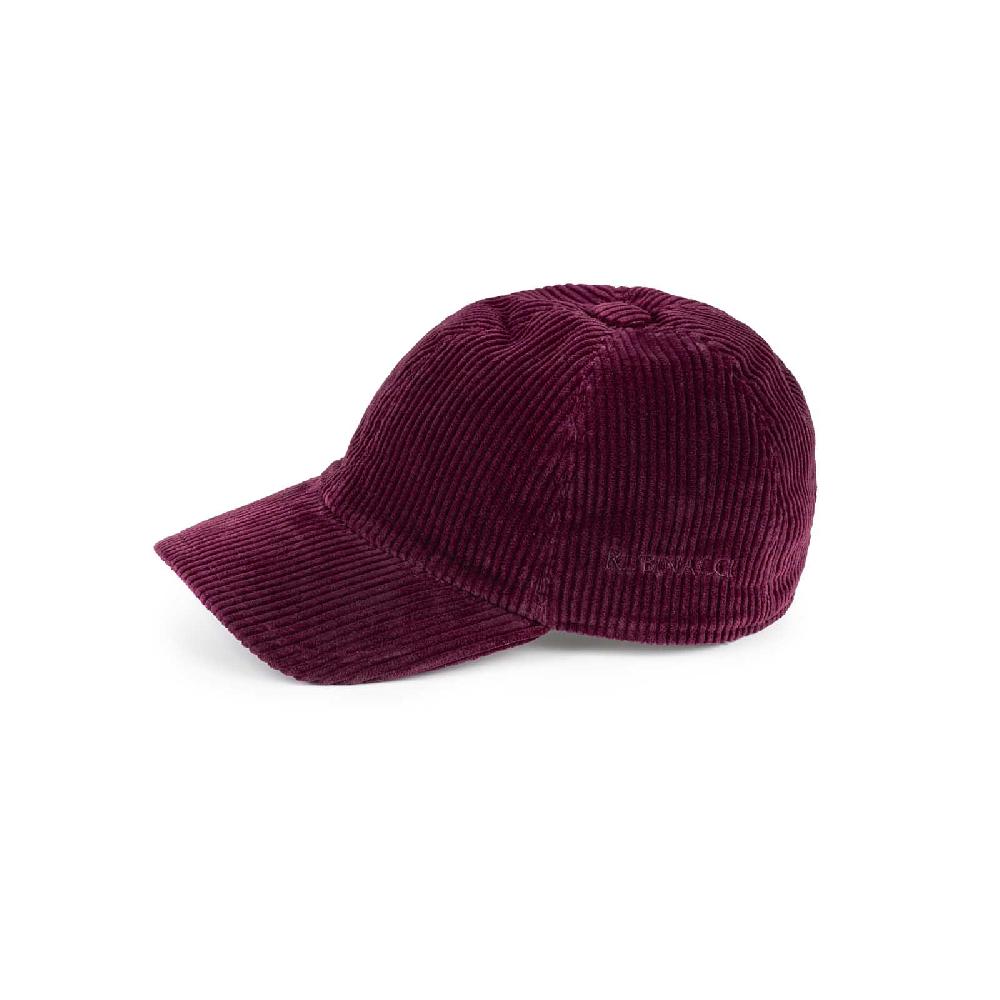 Rubinacci Cappello baseball in velluto a coste rubino Nuovo