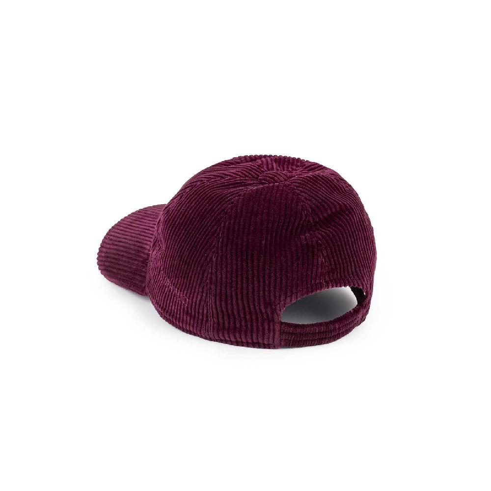Rubinacci Cappello baseball in velluto a coste rubino Nuovo
