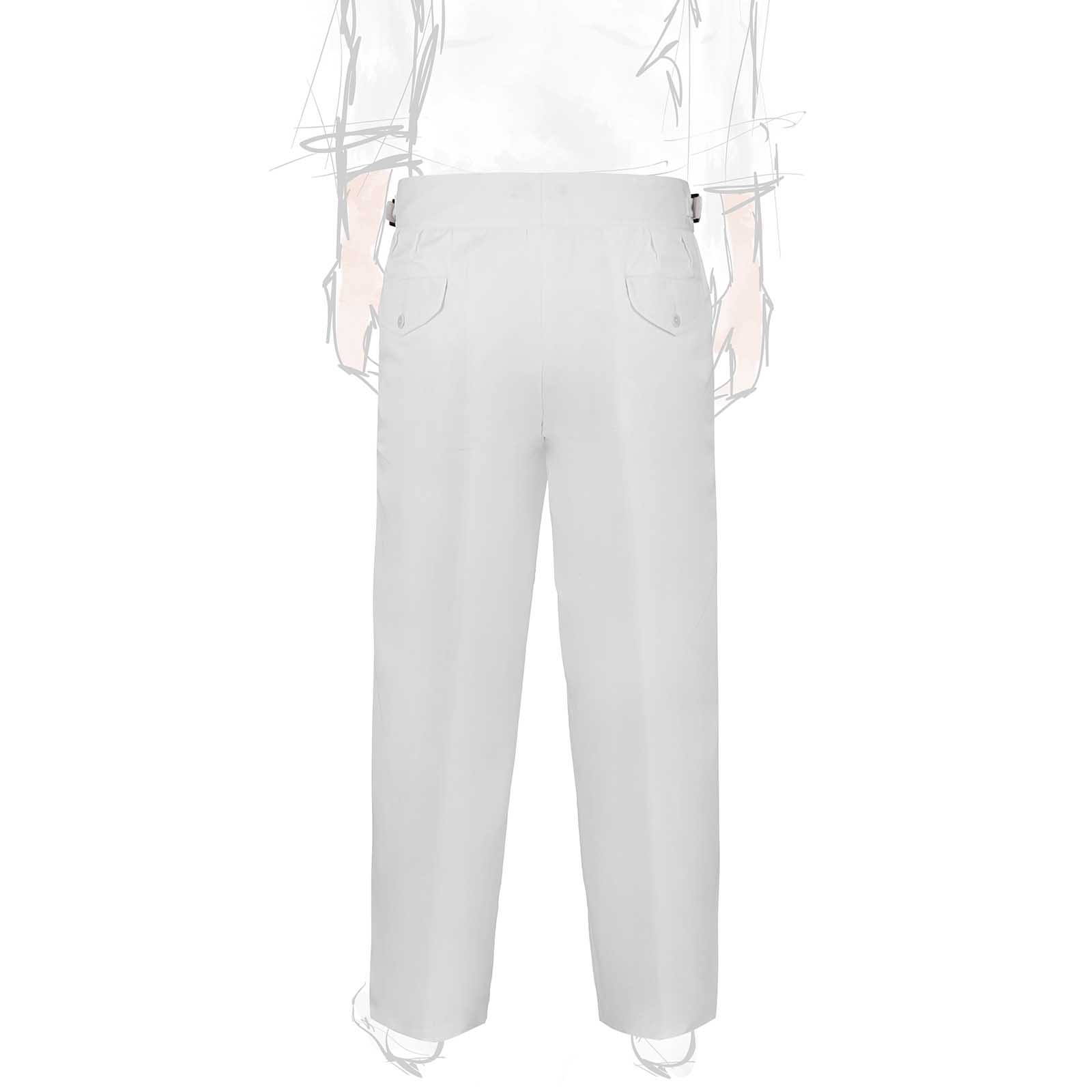 Rubinacci Vintage archive pantalone Manny in cotone bianco Sconto