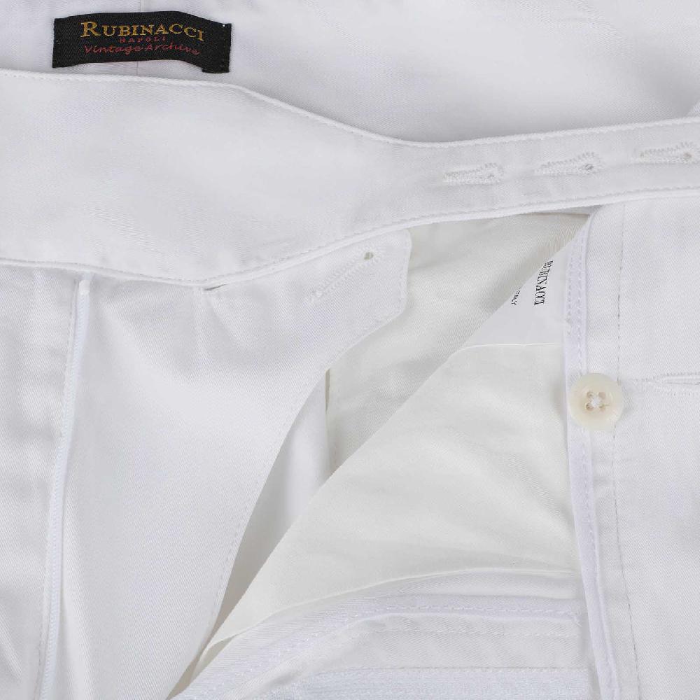 Rubinacci Vintage archive pantalone Manny in cotone bianco Sconto