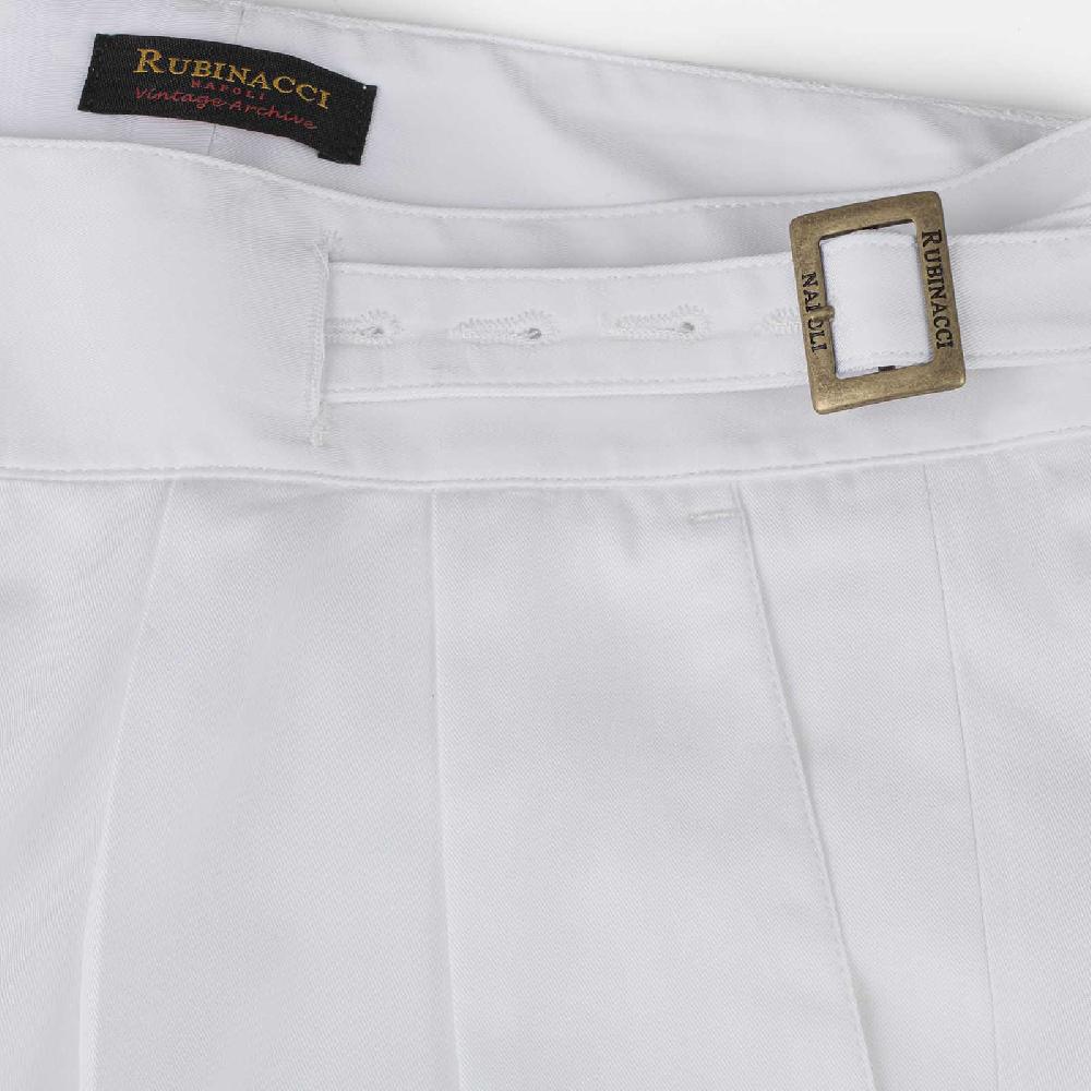 Rubinacci Vintage archive pantalone Manny in cotone bianco Sconto