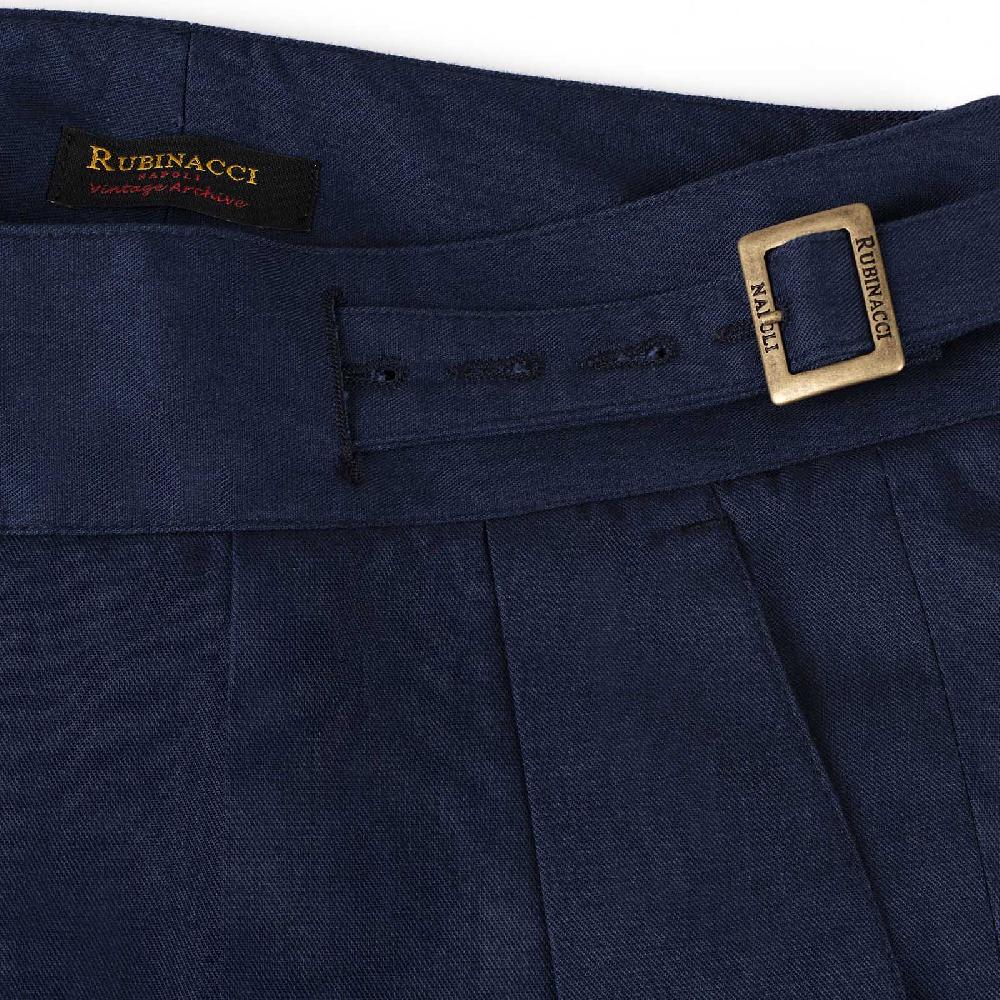 Rubinacci Vintage archive pantalone Manny in cotone blu Offerta