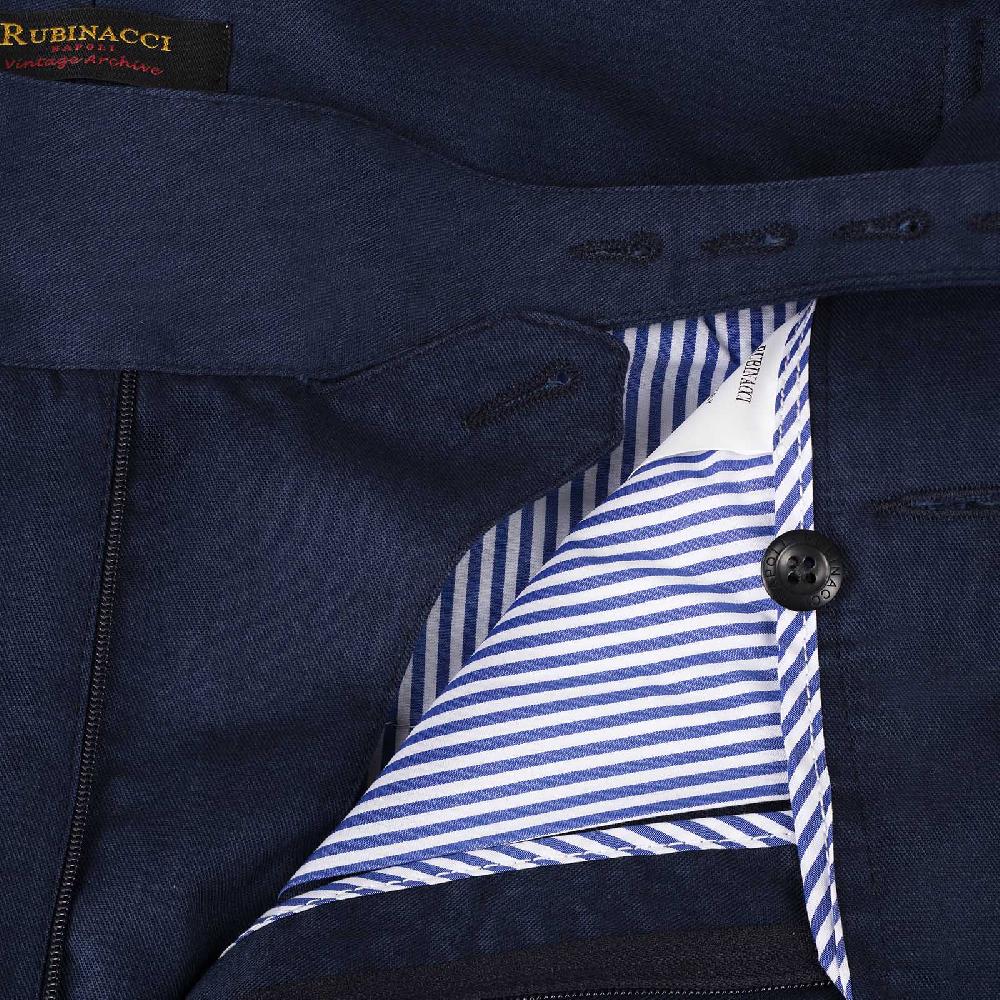 Rubinacci Vintage archive pantalone Manny in cotone blu Offerta
