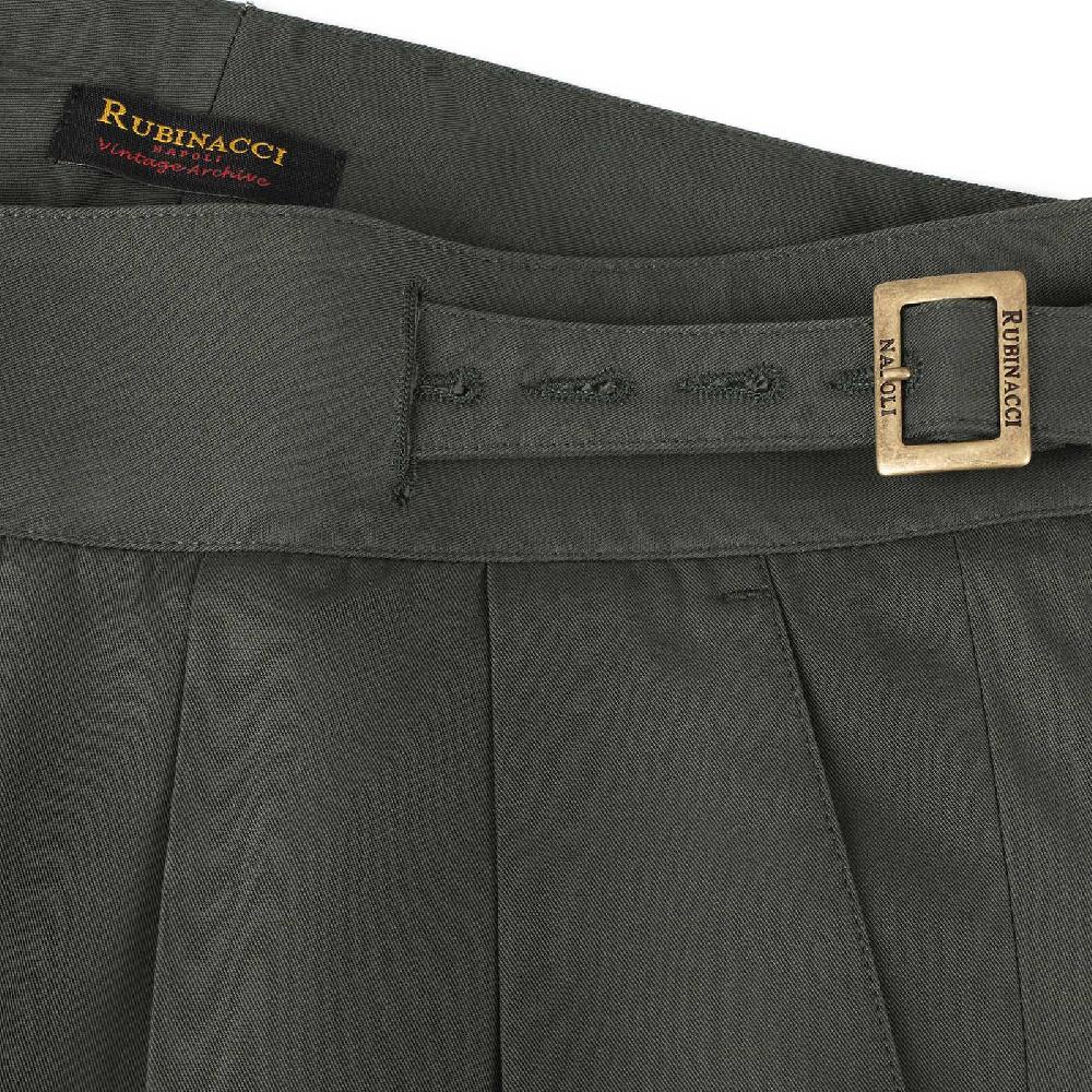 Rubinacci Vintage archive pantalone Manny in cotone verde militare Economico