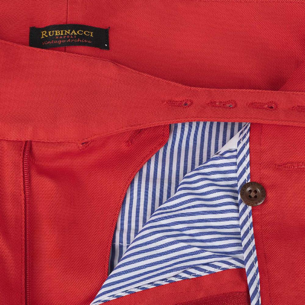 Rubinacci Vintage archive pantalone Manny in cotone rosso Online