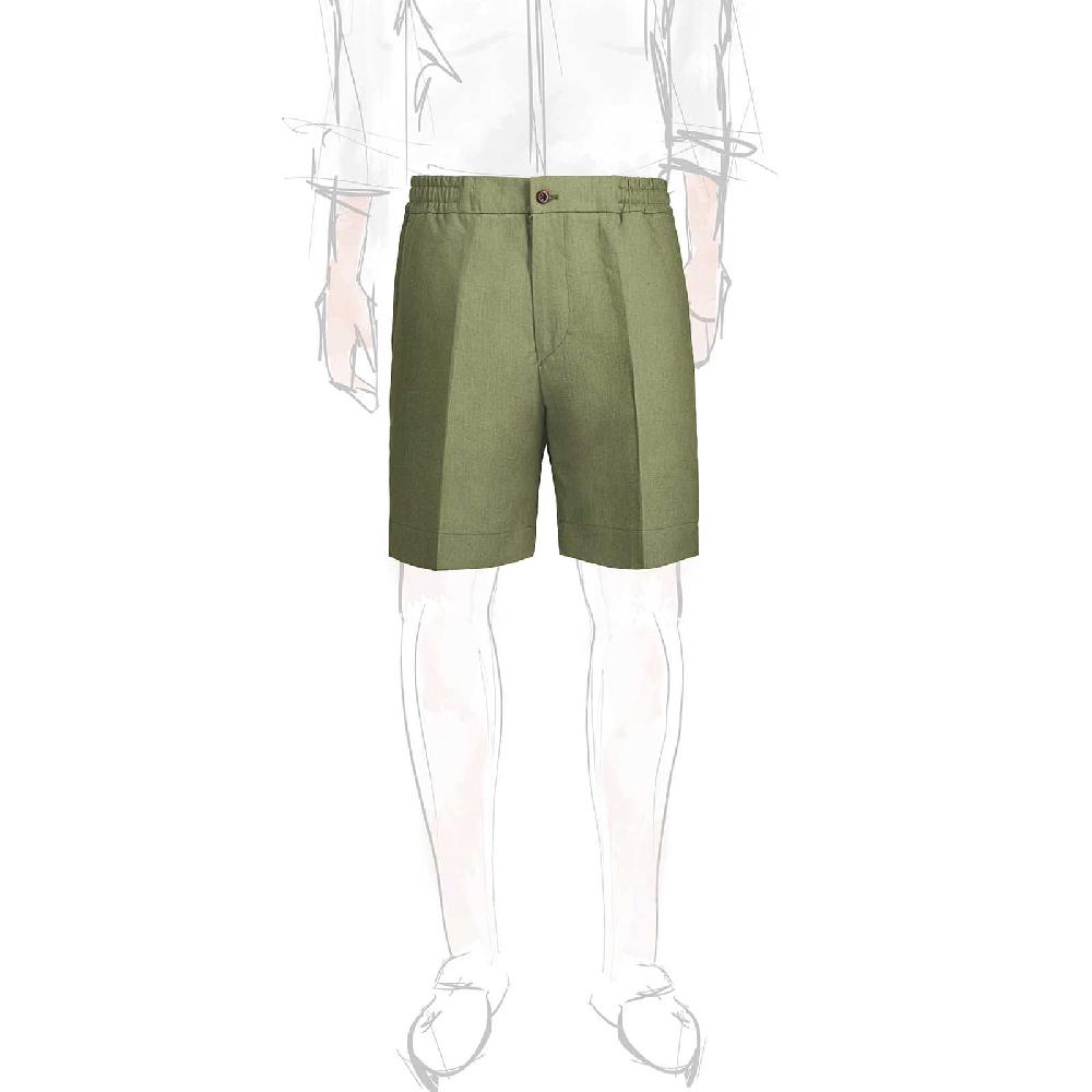 Rubinacci Vintage archive bermuda leisure in lino verde Outlet