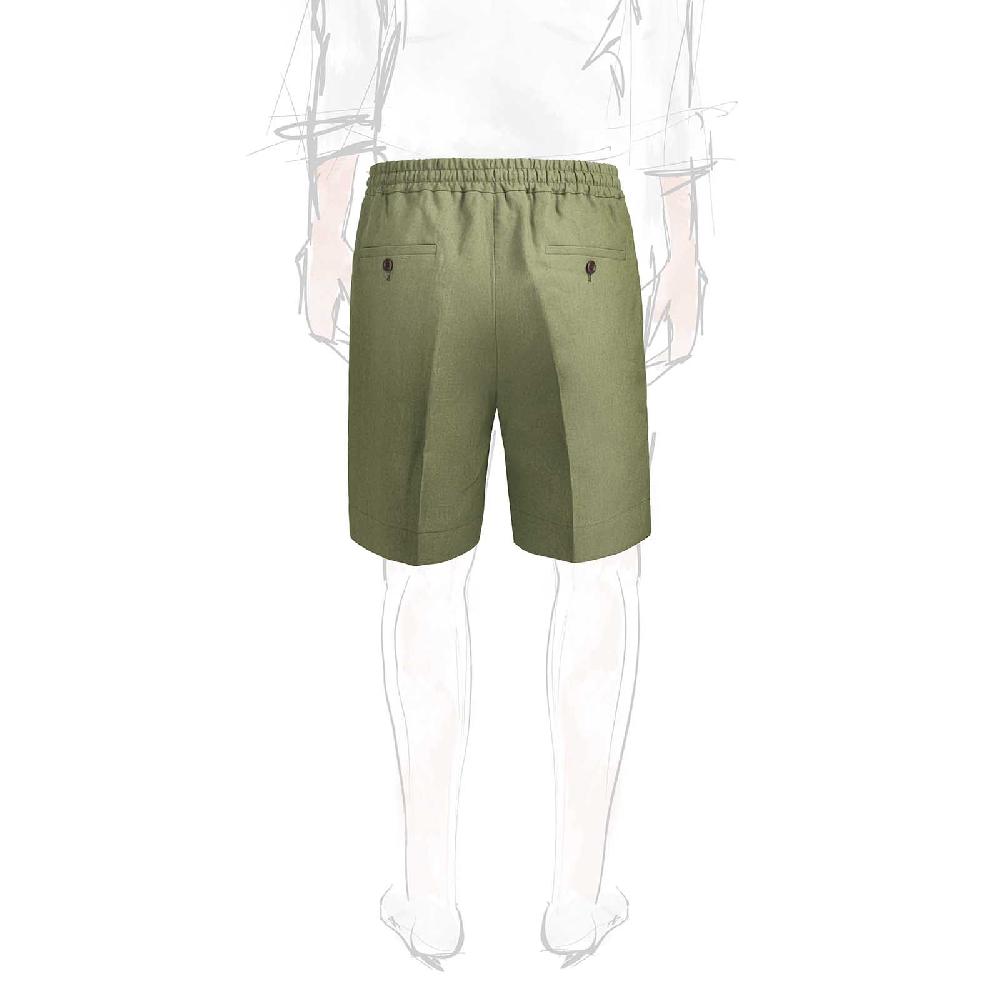 Rubinacci Vintage archive bermuda leisure in lino verde Outlet