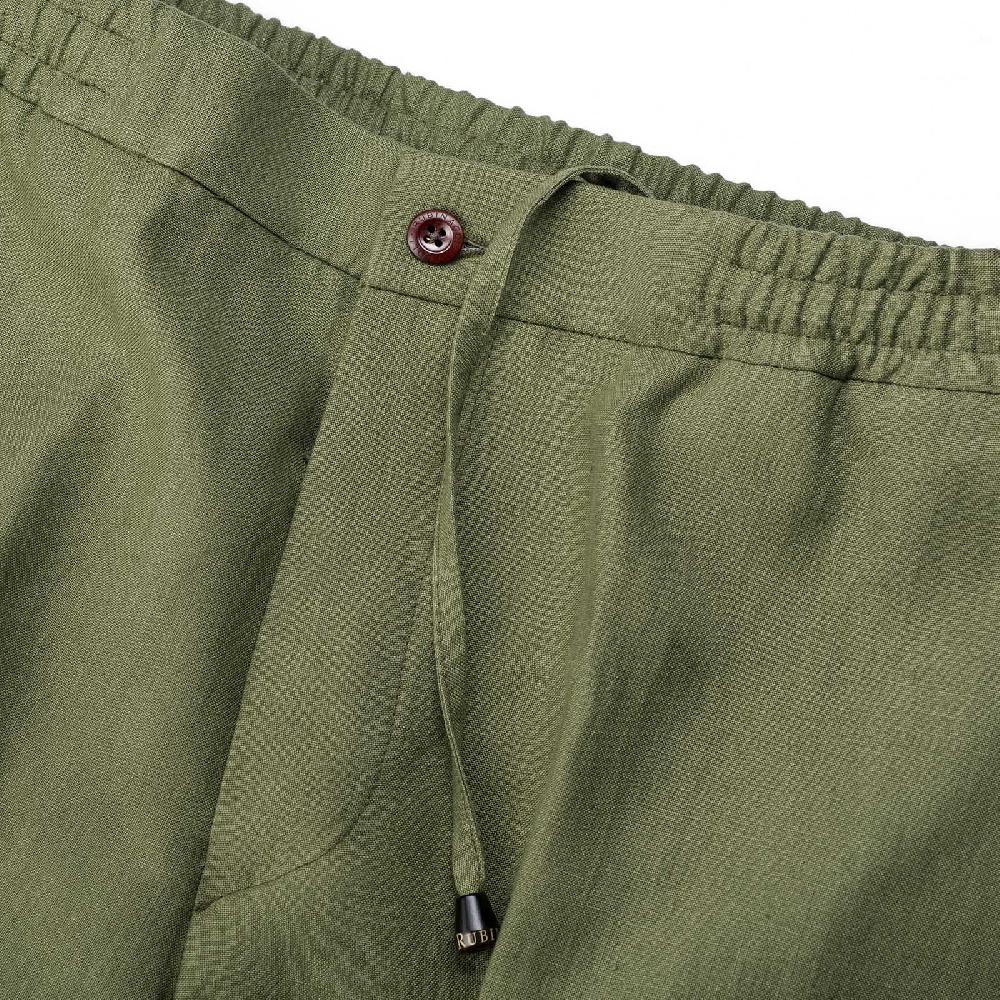 Rubinacci Vintage archive bermuda leisure in lino verde Outlet
