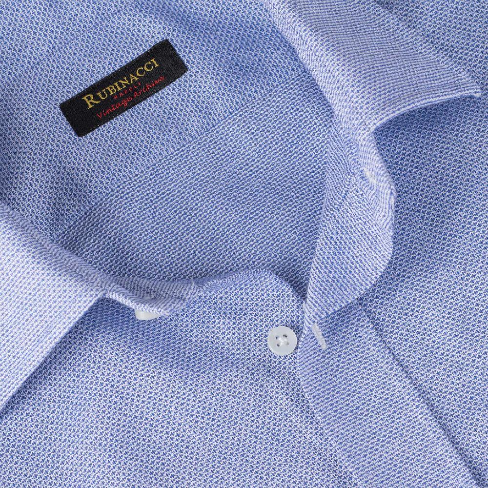Rubinacci Vintage archive camicia in cellulare celeste In Vendita