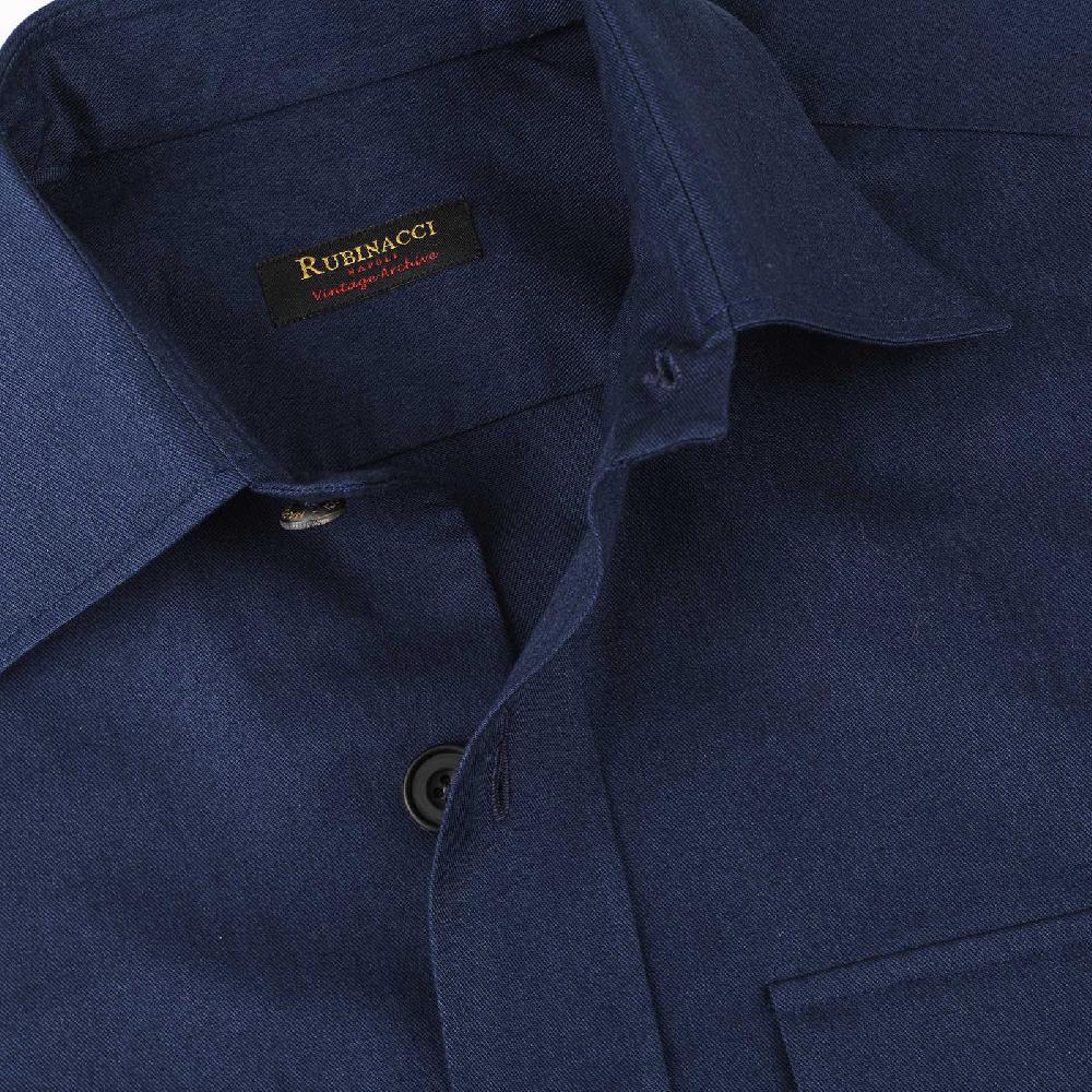 Rubinacci Vintage archive sahariana in cotone blu denim Nuova