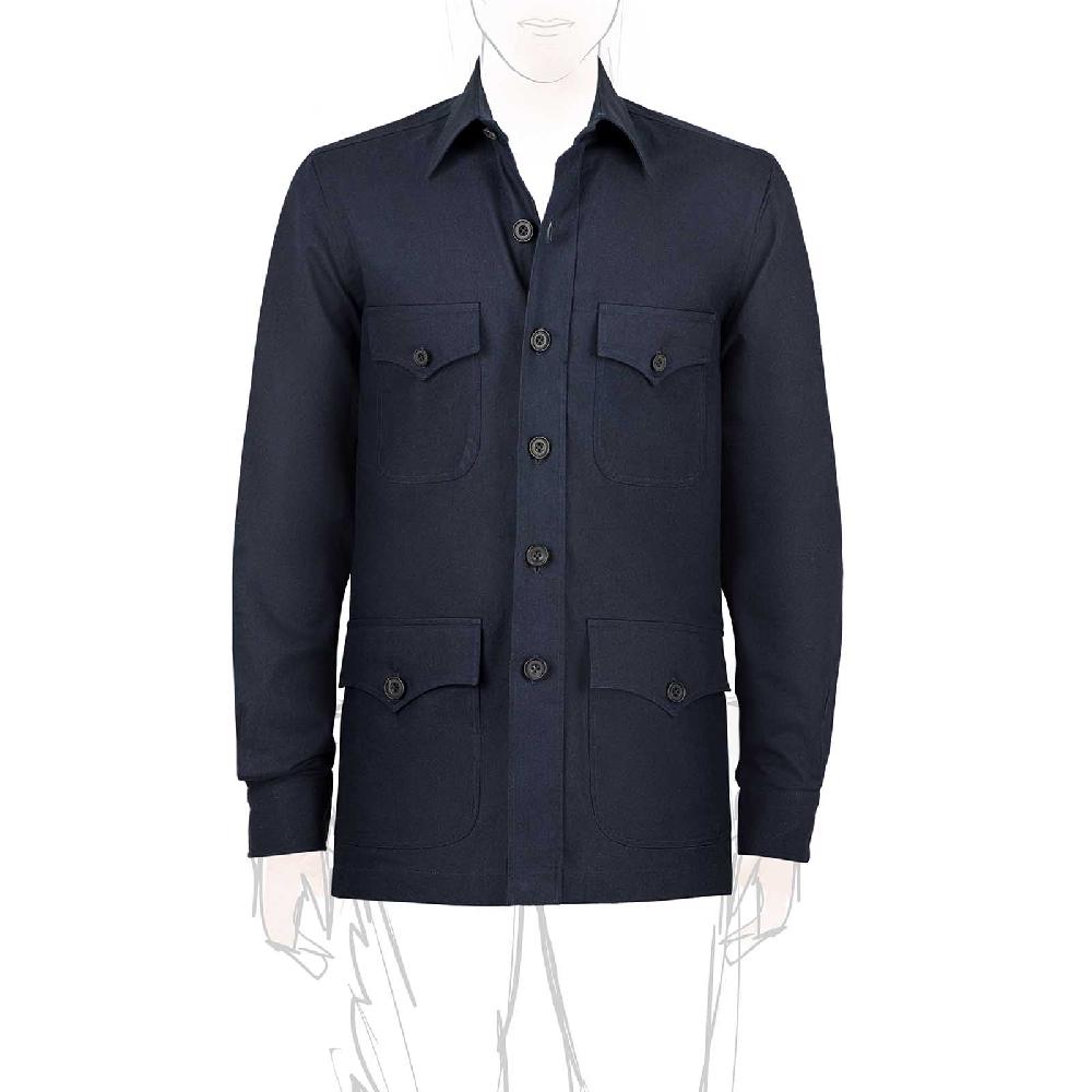 Rubinacci Vintage archive sahariana in cotone blu Moda