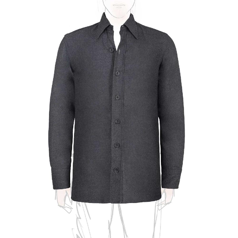 Rubinacci Overshirt in lana grigio Solo un giorno rimasto