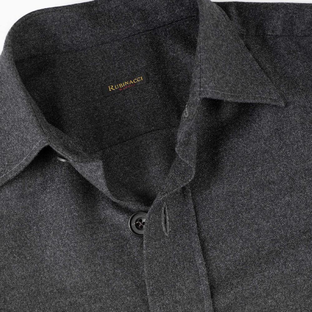 Rubinacci Overshirt in lana grigio Solo un giorno rimasto