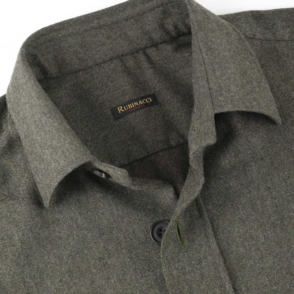 Rubinacci Overshirt in lana verde Enormi sconti
