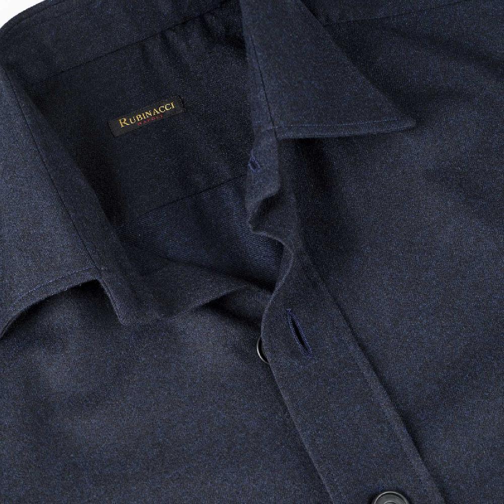 Rubinacci Overshirt in lana blu 50% di sconto con spedizione gratuita