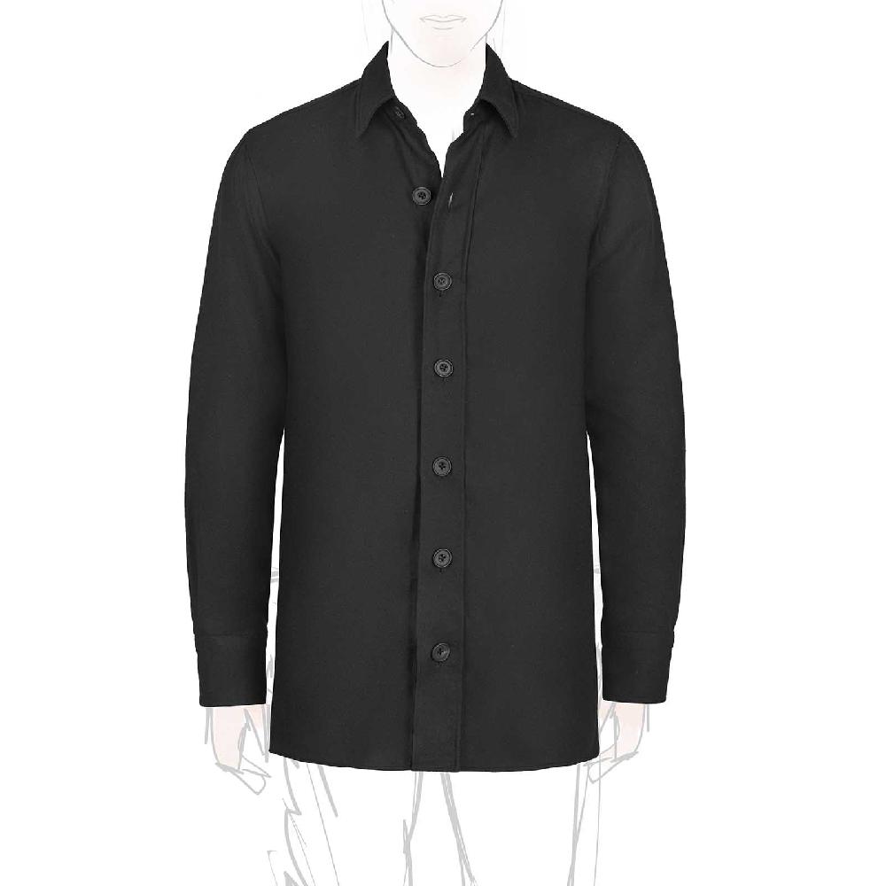 Rubinacci Overshirt in lana nero Officina