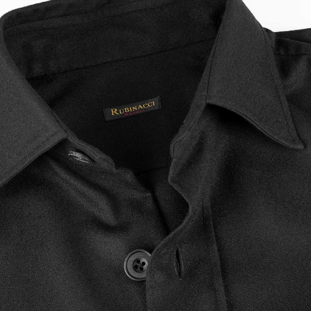 Rubinacci Overshirt in lana nero Officina