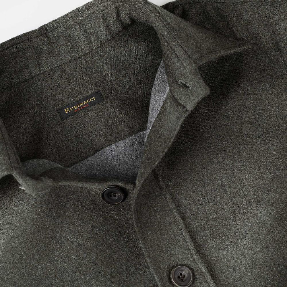 Rubinacci Overshirt in lana e seta verde Esporta salva